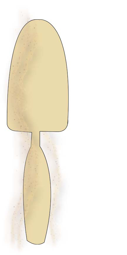 Gardening trowel vertical